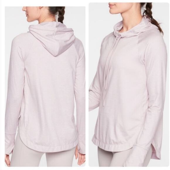 Athleta Uptempo Hoodie Sweatshirt in Dusty Pink size x-small - Picture 2 of 8